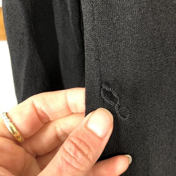 Jacob Black Crepe Gold Long Sleeve Button Up Bodycon Dress / Cardigan Sz S - Picture 8 of 11